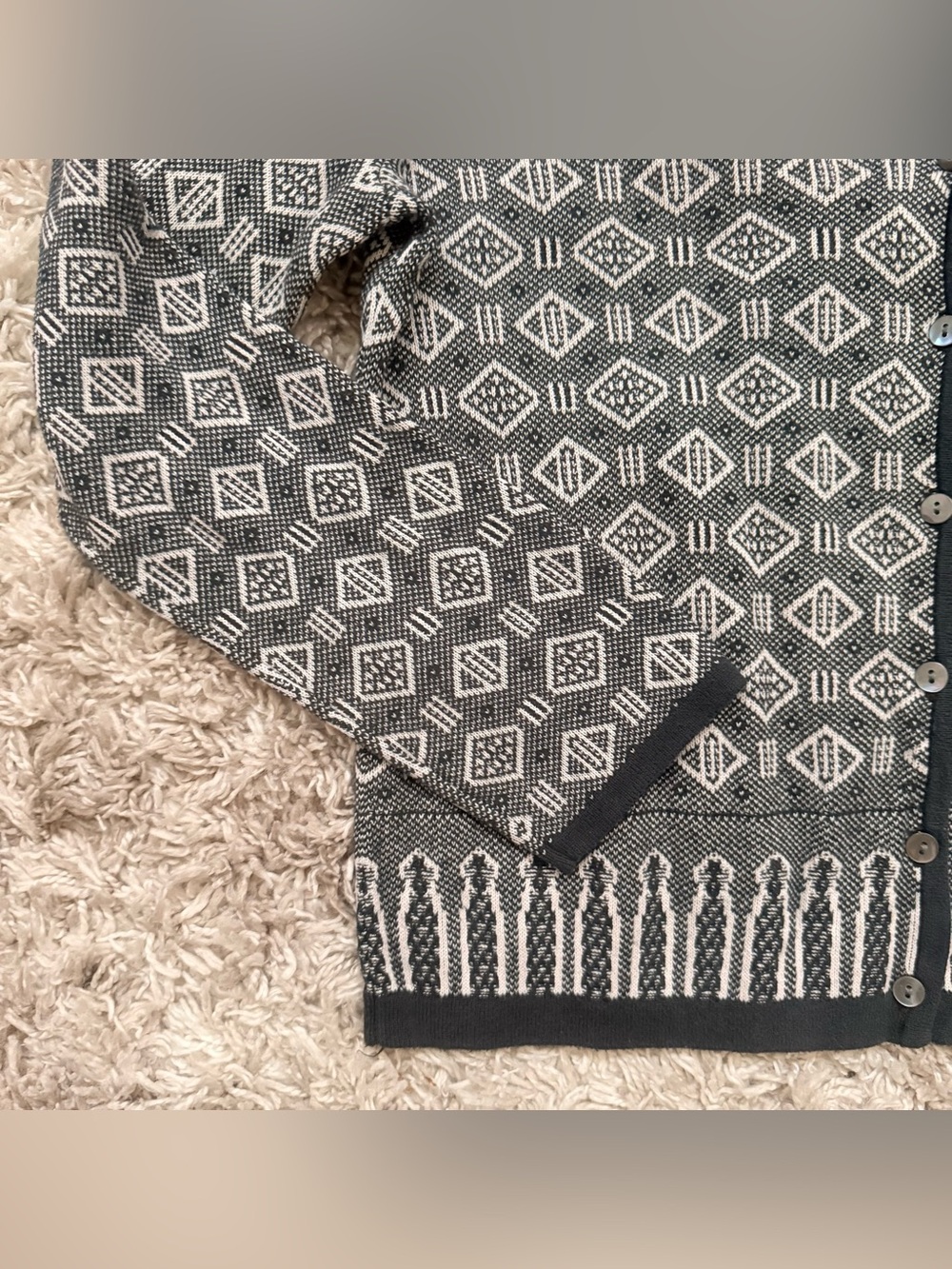 Vintage Liz Claiborne Geometric Cardigan Sz S